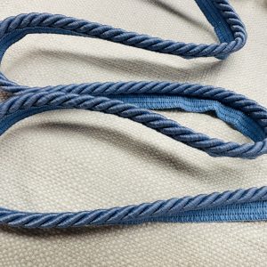 Dusty Blue Flanged Piping Cord Twisted Rope Trim Home Decor – Pillow Cushion Curtains Edge Trimming Upholstery – 7mm Wide – ANY LENGTH