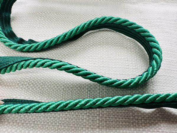 Green Flanged Piping Cord Twisted Rope Trim Home Decor – Pillow Cushion Curtains Edge Trimming Upholstery – 7mm Wide – ANY LENGTH