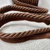 Light Brown Flanged Piping Cord Twisted Rope Trim Home Decor – Pillow Cushion Curtains Edge Trimming Upholstery – 7mm Wide – ANY LENGTH