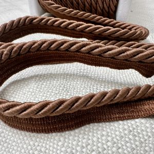 Light Brown Flanged Piping Cord Twisted Rope Trim Home Decor – Pillow Cushion Curtains Edge Trimming Upholstery – 7mm Wide – ANY LENGTH