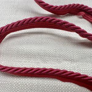 Light Maroon Flanged Piping Cord Twisted Rope Trim Home Decor – Pillow Cushion Curtains Edge Trimming Upholstery – 7mm Wide – ANY LENGTH