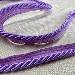 Lilac Flanged Piping Cord Twisted Rope Trim Home Decor – Pillow Cushion Curtains Edge Trimming Upholstery – 7mm Wide – ANY LENGTH