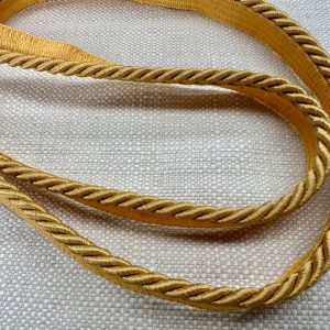 Mustard Flanged Piping Cord Twisted Rope Trim Home Decor – Pillow Cushion Curtains Edge Trimming Upholstery – 7mm Wide – ANY LENGTH