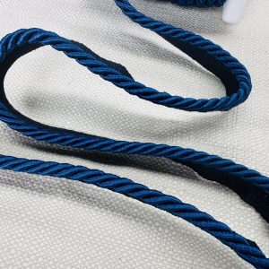 Navy Blue Flanged Piping Cord Twisted Rope Trim Home Decor – Pillow Cushion Curtains Edge Trimming Upholstery – 7mm Wide – ANY LENGTH