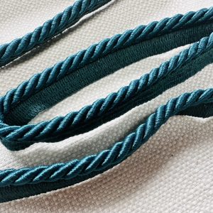 Petrol Green Flanged Piping Cord Twisted Rope Trim Home Decor – Pillow Cushion Curtains Edge Trimming Upholstery – 7mm Wide – ANY LENGTH