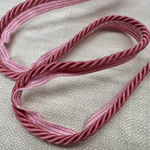 Salmon Pink Flanged Piping Cord Twisted Rope Trim Home Decor – Pillow Cushion Curtains Edge Trimming Upholstery – 7mm Wide – ANY LENGTH