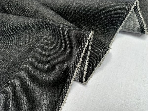 Classic Denim Jeans Cotton Fabric Plain Marine Craft Jacket Dress Material - 70" or 180cm EXTRA Wide - Black