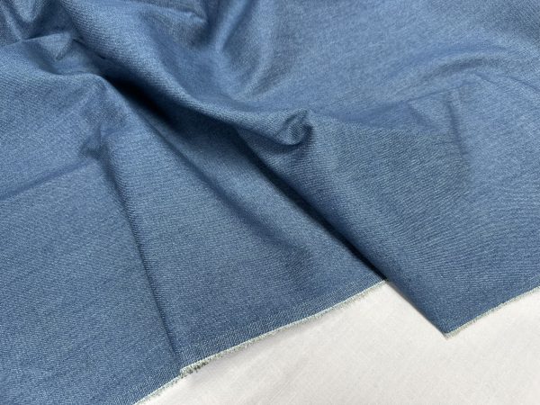 Classic Denim Jeans Cotton Fabric Plain Marine Craft Jacket Dress Material - 70" or 180cm EXTRA Wide - Denim Blue - Image 2