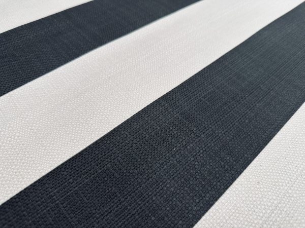 9cm wide Stripes Upholstery Fabric Plain Sofas Bed Home Decor Curtains Soft Material Cloth - 62'' or 160cm Wide - Black & Natural