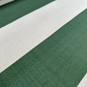 9cm wide Stripes Upholstery Fabric Plain Sofas Bed Home Decor Curtains Soft Material Cloth - 62'' or 160cm Wide - Dark Green & Natural
