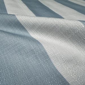 9cm wide Stripes Upholstery Fabric Plain Sofas Bed Home Decor Curtains Soft Material Cloth - 62'' or 160cm Wide - Duck Blue & Natural
