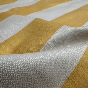 9cm wide Stripes Upholstery Fabric Plain Sofas Bed Home Decor Curtains Soft Material Cloth - 62'' or 160cm Wide - Mustard & Natural