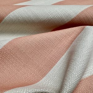9cm wide Stripes Upholstery Fabric Plain Sofas Bed Home Decor Curtains Soft Material Cloth - 62'' or 160cm Wide - Pink Peach & Natural