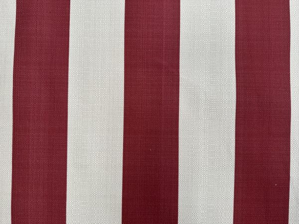 9cm wide Stripes Upholstery Fabric Plain Sofas Bed Home Decor Curtains Soft Material Cloth - 62'' or 160cm Wide - Red & Natural - Image 3