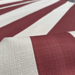 9cm wide Stripes Upholstery Fabric Plain Sofas Bed Home Decor Curtains Soft Material Cloth - 62'' or 160cm Wide - Red & Natural