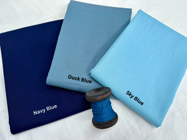 Classic Linen Cotton Blend Plain Fabric Material Lightweight Home Decor Bedding Clothes Curtains - 140cm wide - Duck Blue - Image 3