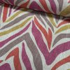 Pink Zebra Linen Look Print Fabric Animal Stripes Cotton Furnishing Curtain Upholstery Home Decor Material - 55"/140cm Wide