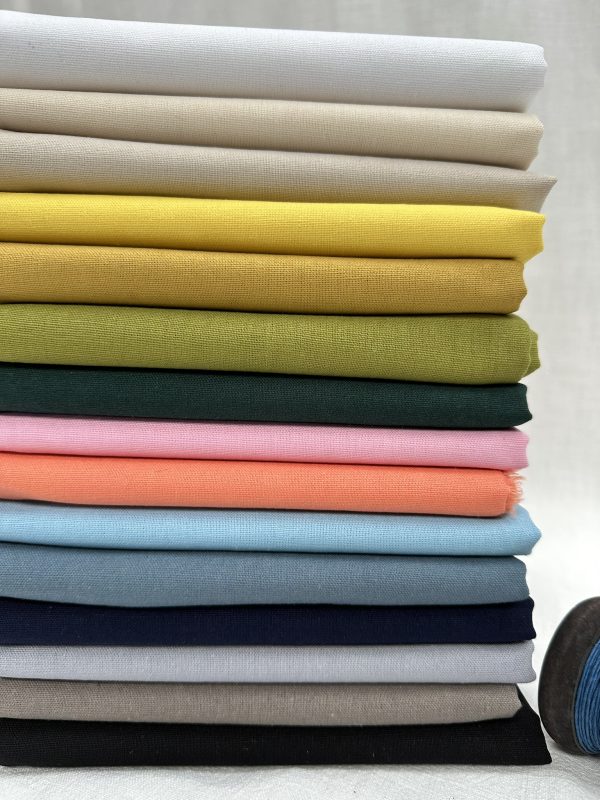 Classic Linen Cotton Blend Plain Fabric Material Lightweight Home Decor Bedding Clothes Curtains - 140cm wide - Duck Blue - Image 4