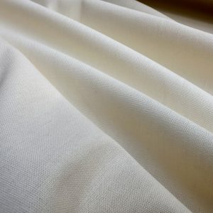 Classic Linen Cotton Blend Plain Fabric Material Lightweight Home Decor Bedding Clothes Curtains - 140cm wide - Cream Ivory