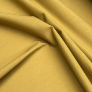 Classic Linen Cotton Blend Plain Fabric Material Lightweight Home Decor Bedding Clothes Curtains - 140cm wide - Mustard Yellow