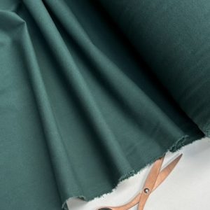 Classic Linen Cotton Blend Plain Fabric Material Lightweight Home Decor Bedding Clothes Curtains - 140cm wide - Petrol Green