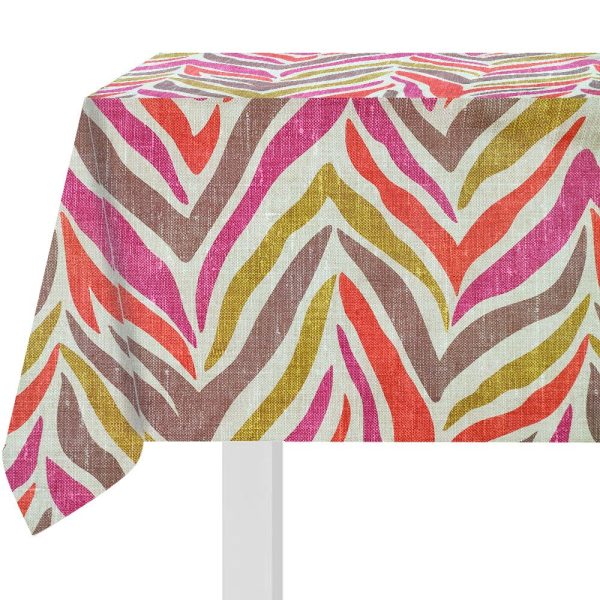 Pink Zebra Linen Look Print Fabric Animal Stripes Cotton Furnishing Curtain Upholstery Home Decor Material - 110"/280cm EXTRA Wide - Image 9