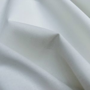 Classic Linen Cotton Blend Plain Fabric Material Lightweight Home Decor Bedding Clothes Curtains - 140cm wide - Pure White