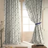 Nautical MARINE MAP Print Fabric Linen Look - Curtains Upholstery Home Decor Material - 280cm extra wide - Ocean Anchor Compass - Navy Blue on Cream - Image 7