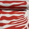 XL Zebra Spine Print Fabric Animal Stripes Cotton Furnishing Curtain Upholstery Home Decor Material - 55"/140cm Wide - Red & White