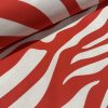 XL Zebra Spine Print Fabric Animal Stripes Cotton Furnishing Curtain Upholstery Home Decor Material - 55"/140cm Wide - Red & White - Image 4