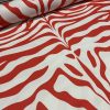 XL Zebra Spine Print Fabric Animal Stripes Cotton Furnishing Curtain Upholstery Home Decor Material - 55"/140cm Wide - Red & White - Image 2