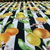 Citrus Stripes Fabric Home Decor Curtain UpholsteryBlack & White Stripe Orange Lemon Digital Print Material - 140cm or 55" Wide - Image 7