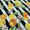 Citrus Stripes Fabric Home Decor Curtain UpholsteryBlack & White Stripe Orange Lemon Digital Print Material - 140cm or 55" Wide - Image 6
