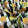 Citrus Stripes Fabric Home Decor Curtain UpholsteryBlack & White Stripe Orange Lemon Digital Print Material - 140cm or 55" Wide - Image 5
