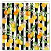 Citrus Stripes Fabric Home Decor Curtain UpholsteryBlack & White Stripe Orange Lemon Digital Print Material - 140cm or 55" Wide - Image 9
