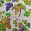 Grape Vineyard Digital Print Fabric Linen Look Canvas Purple Green Vine Leaf Material Home Decor Cushions Curtains Crafts - 55"/140cm Wide - Image 3