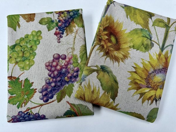 Sunflower Digital Print Fabric Linen Look Canvas Floral Yellow Flower Leaf Material Home Decor Cushions Curtains Crafts - 55"/140cm Wide - Image 11