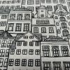 Houses Fabric Holland Village Print Linen Look Home Decor Curtain Upholstery Material - 55" or 140cm Wide Canvas - Image 3