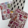Lazy Cats Fabric Print Home Decor Linen Look Animal Cat Curtain Upholstery Material - 55" or 140cm Wide Canvas - Pink & Orange - Image 8