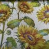 Sunflower Digital Print Fabric Linen Look Canvas Floral Yellow Flower Leaf Material Home Decor Cushions Curtains Crafts - 55"/140cm Wide - Image 7
