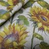 Sunflower Digital Print Fabric Linen Look Canvas Floral Yellow Flower Leaf Material Home Decor Cushions Curtains Crafts - 55"/140cm Wide