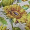 Sunflower Digital Print Fabric Linen Look Canvas Floral Yellow Flower Leaf Material Home Decor Cushions Curtains Crafts - 55"/140cm Wide - Image 4
