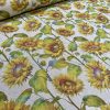 Sunflower Digital Print Fabric Linen Look Canvas Floral Yellow Flower Leaf Material Home Decor Cushions Curtains Crafts - 55"/140cm Wide - Image 2