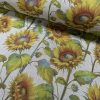 Sunflower Digital Print Fabric Linen Look Canvas Floral Yellow Flower Leaf Material Home Decor Cushions Curtains Crafts - 55"/140cm Wide - Image 8