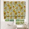 Sunflower Digital Print Fabric Linen Look Canvas Floral Yellow Flower Leaf Material Home Decor Cushions Curtains Crafts - 55"/140cm Wide - Image 14