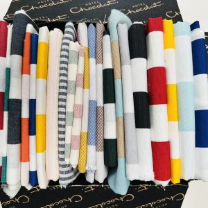 1 or 2kg Striped Fabric Scrap Bundle – Remnants & Bolt Ends – Cotton, Polyester, Teflon – Soft Craft Material