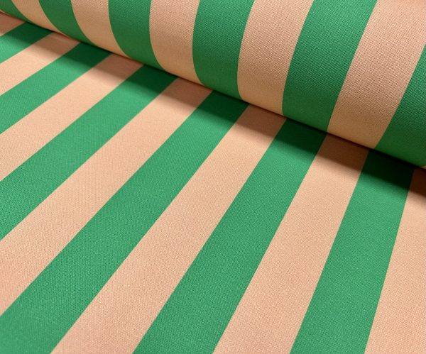 Green & Peach Stripes Digital Print Fabric Furnishing Home Decor Joy Curtain Upholstery Cushion Dressmaking Material 55" or 140cm Wide - Image 8