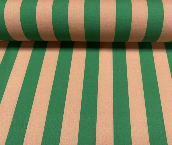 Green & Peach Stripes Digital Print Fabric Furnishing Home Decor Joy Curtain Upholstery Cushion Dressmaking Material 55" or 140cm Wide - Image 6