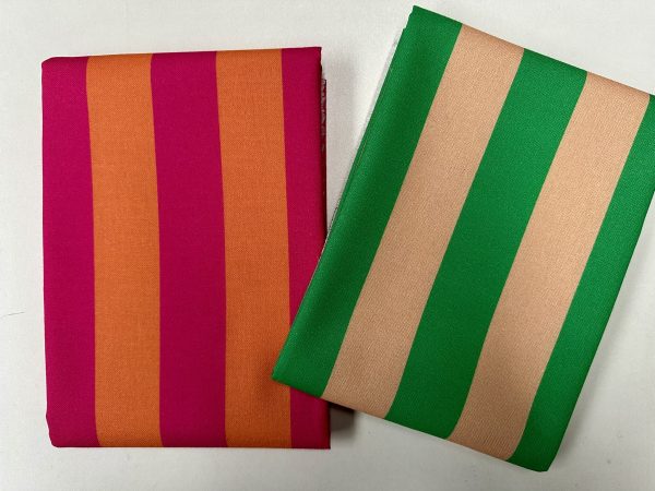 Green & Peach Stripes Digital Print Fabric Furnishing Home Decor Joy Curtain Upholstery Cushion Dressmaking Material 55" or 140cm Wide - Image 9