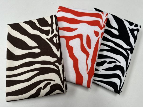 Zebra Spine Print Fabric Animal Stripes Cotton Furnishing Curtain Upholstery Home Decor Material - 55"/140cm Wide - Red & White - Image 9